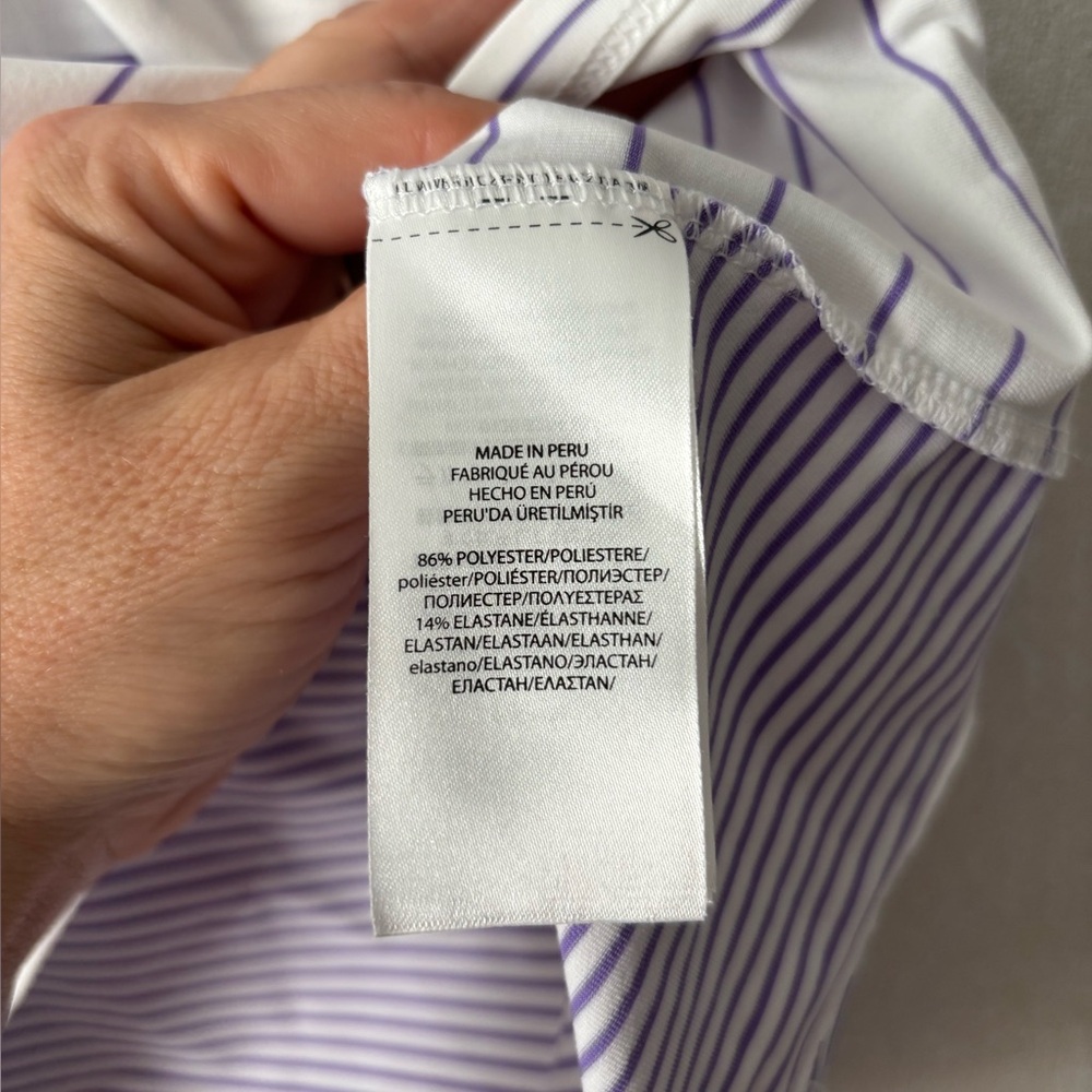 RLX Woman’s | White and Purple Wyndham championship Striped Polo Shirt | Size XL - Picture 5 of 6